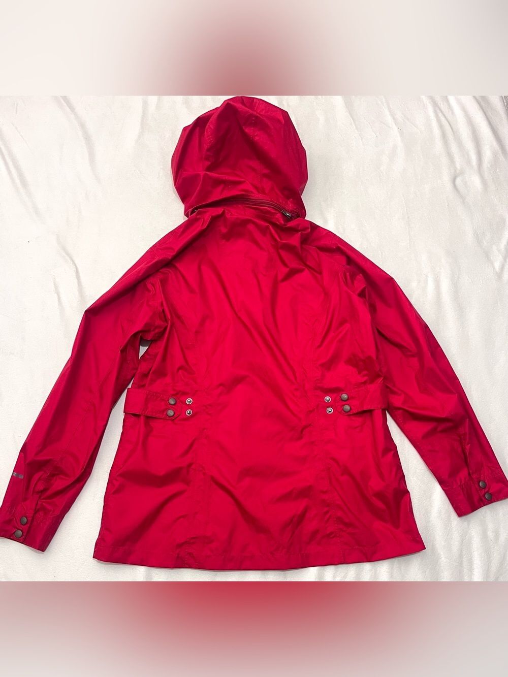 Eddie Bauer WeatherEdge Plus Vibrant Red Hooded Waterproof Rain Jacket Womens XL - Picture 13 of 16